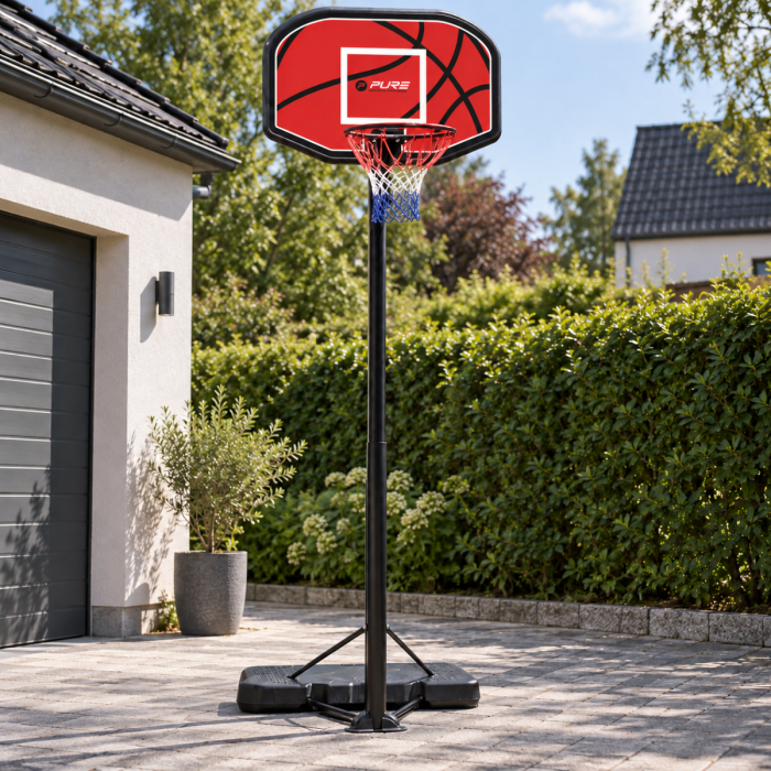 Basketballstander med justerbar kurvehøjde
