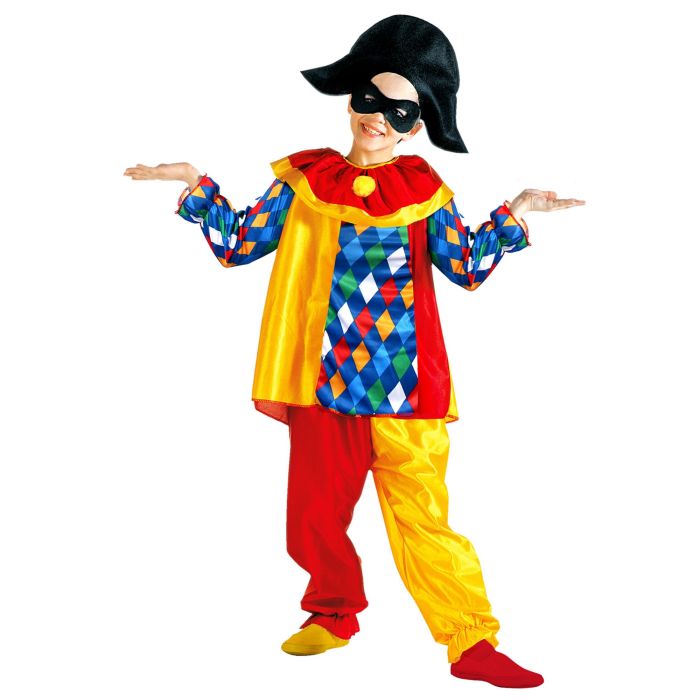 Harlekin-kostume med maske til børn