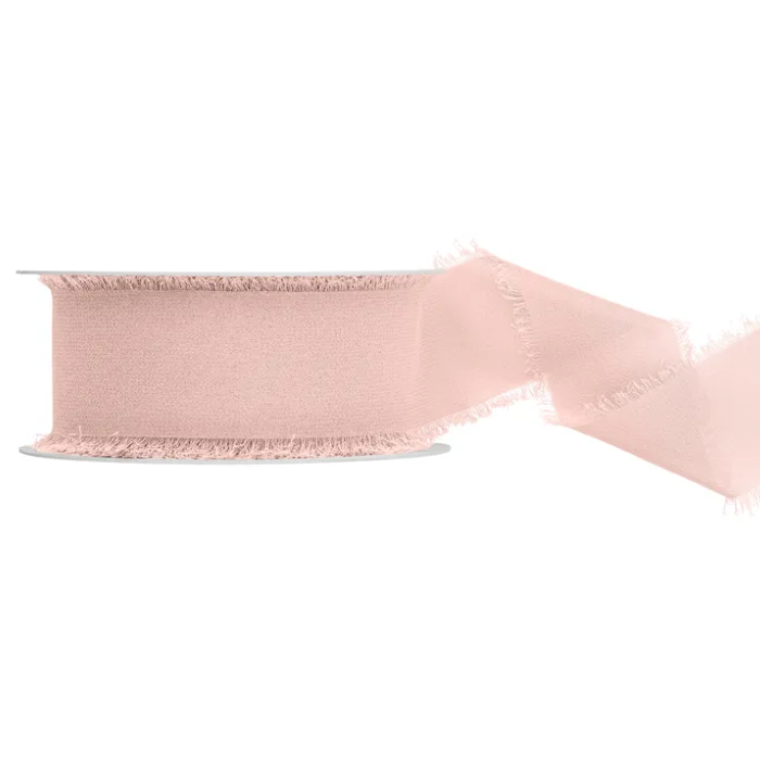 Lyserød chiffon bånd 40 mm x 10 m 