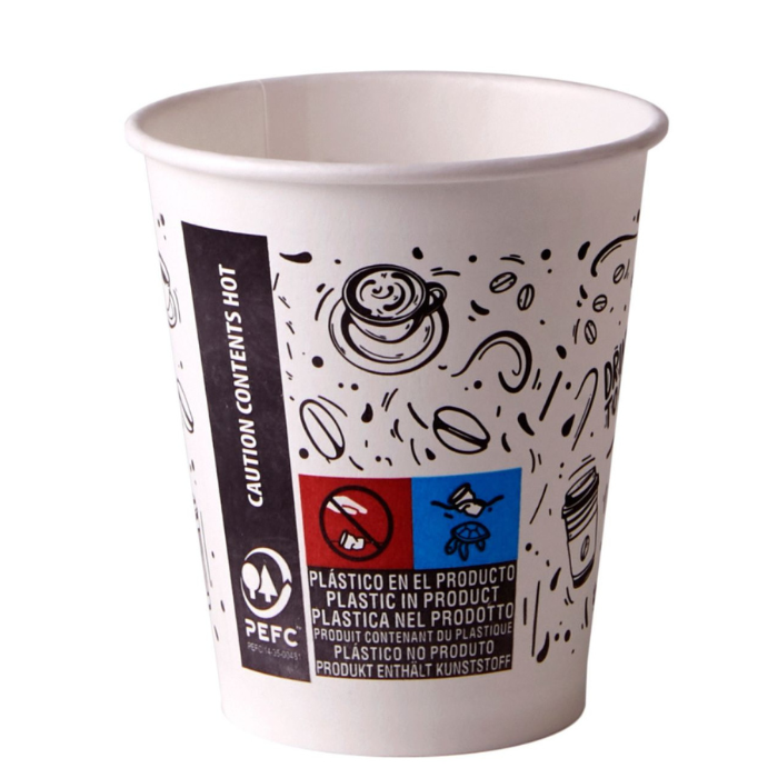 Kaffekrus engangs papbægre hvid 270 ml x50