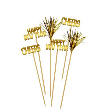 Nytår glasdekorationer 12x mix 