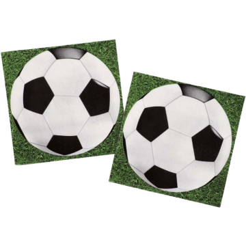 Fodbold servietter 20x - 33x33 cm