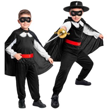 Maskeret helt kostume med kappe