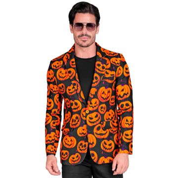 Halloweenjakke med orange græskar