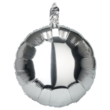 Rund sølv folieballon 10x - 46 cm