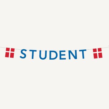 Blå student guirlande med flag 0,27X4 m