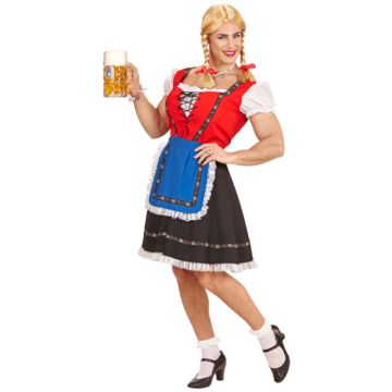 Tyrolerkjole til mænd one size rød, brun og blå