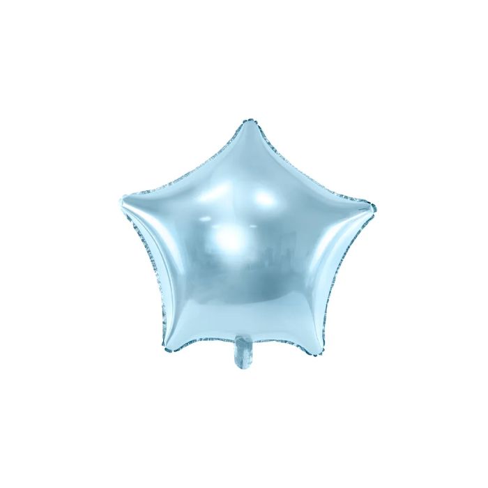 Stjerneformet folieballon lyseblå - Ø48 cm
