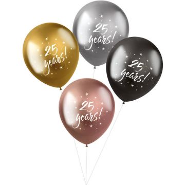 25 Years balloner metallic 4x - 33 cm