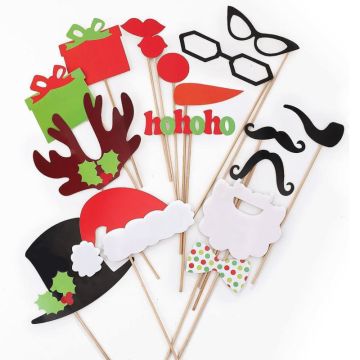 Photo Booth rekvisitter Juletema 12x
