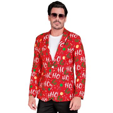 Rød julejakke med hohoho-print