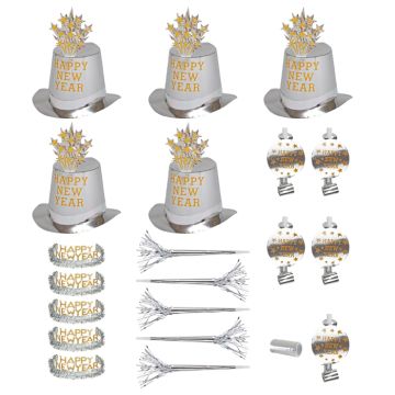 Sølv nytårssæt 10 personer happy new year