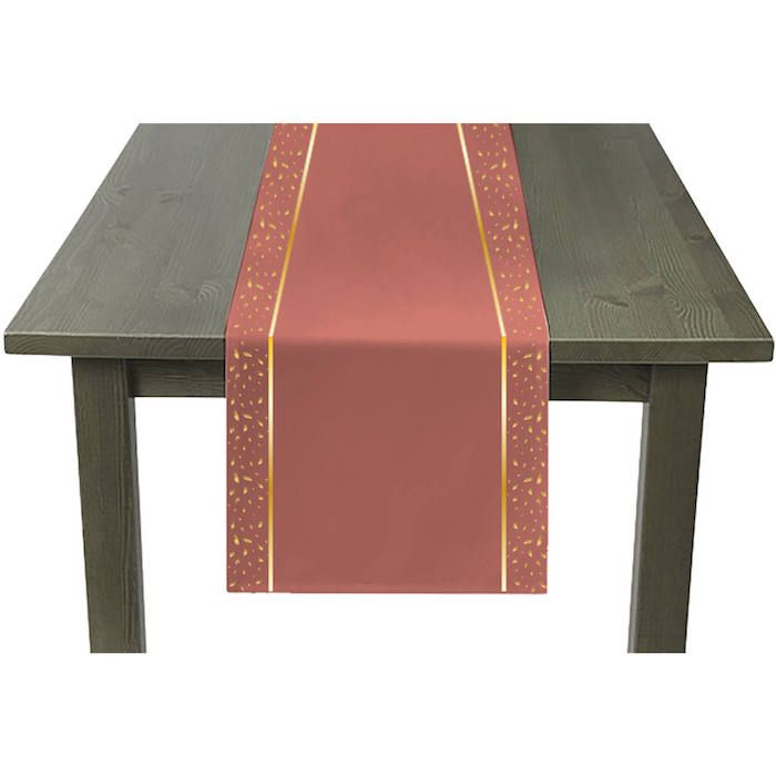 Bordløber Golden og Kobber rød- 240 x 35 cm