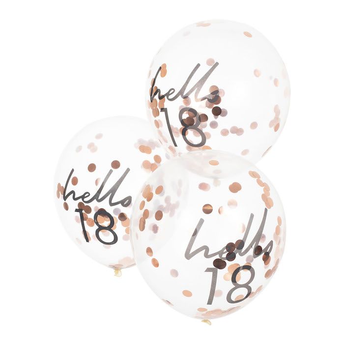 Hello 18 Rose Gold Fødselsdagsballoner 5x - 30 cm