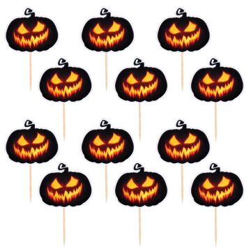 Uhyggelig halloween græskar madpinde 12x - 12 cm