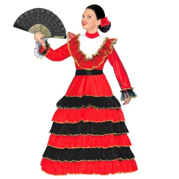 Flamencokjole med indsyet bøjle til piger