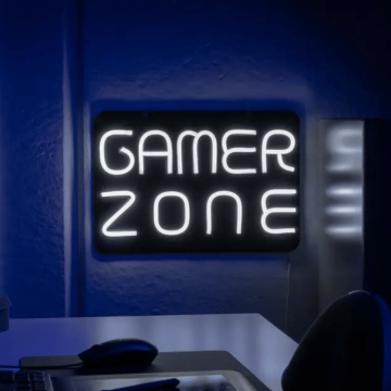 Gamer Zone neon LED skilt - 28x41 cm