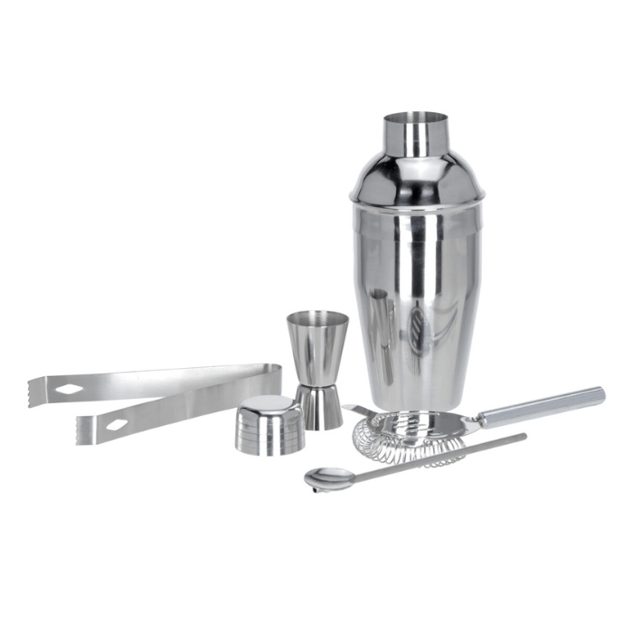 Cocktail shaker sæt rustfrit stål - 5 dele