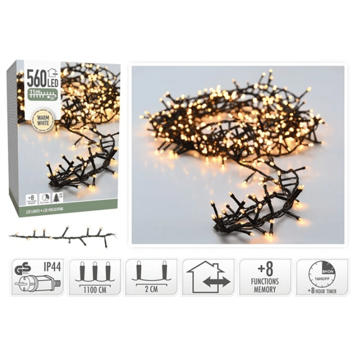LED lyskæde snake 560 LED Varm hvid 11 m