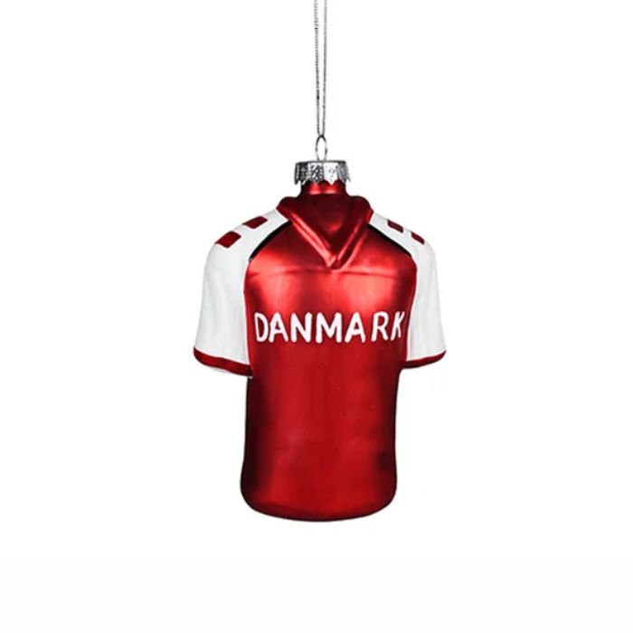 Danmark fodbold t-shirt til ophæng i rød Det Gamle Apotek 