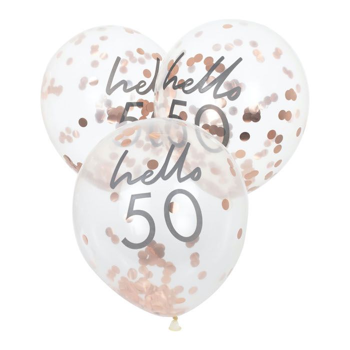 Hello 50 rosa gold balloner 5X - 30 cm