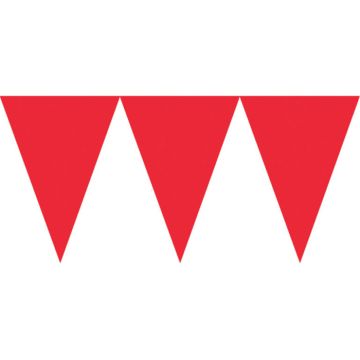 Rød Plastik Flagguirlande - 4,5 meter