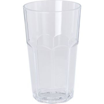 Drinkglas i akryl 370 ml med facetteret design