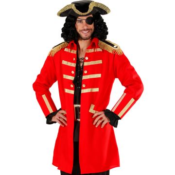 Rødt piratkaptajn-kostume til herre