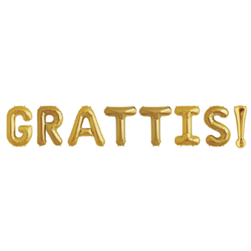 "GRATTIS!" Folieballoner i Guld - 40 cm