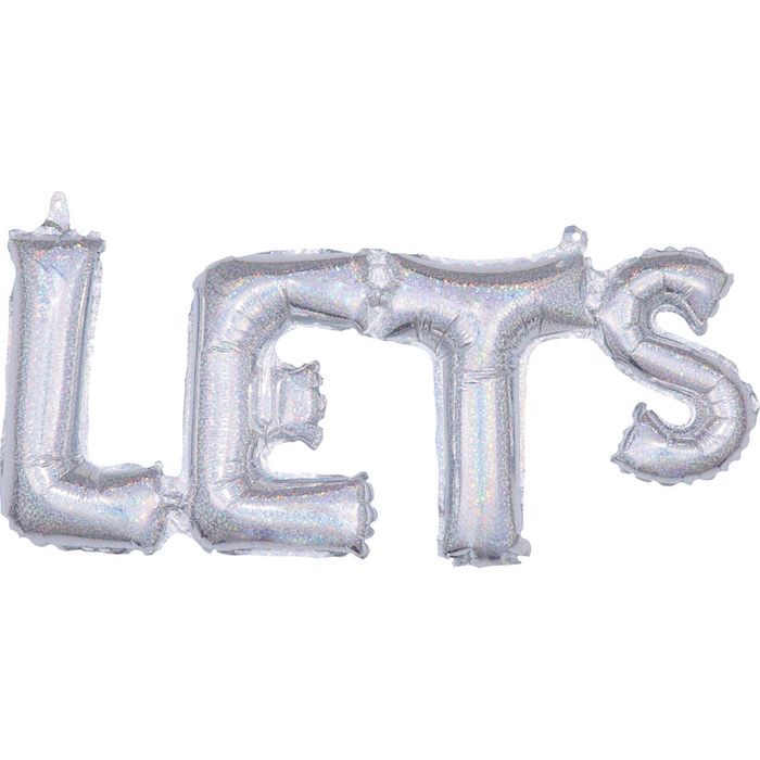 "LETS " Holografisk Folieballon - 53 cm