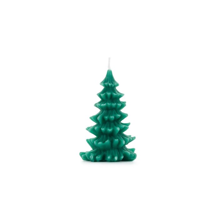 Juletræ stearinlys grøn - 10 cm