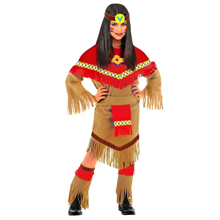 Indianerpige kostume til børn - 4 dele