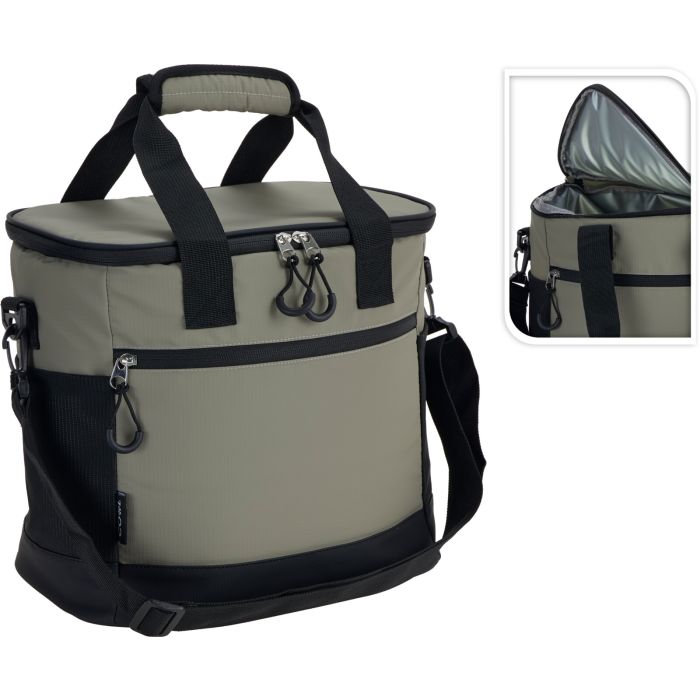 Køletaske 18 liter lys beige med netlommer