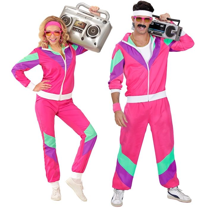 Pink retro træningsdragt - 2 dele