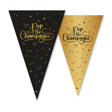 Nytår flagguirlande Pop the Champagne - 10 meter