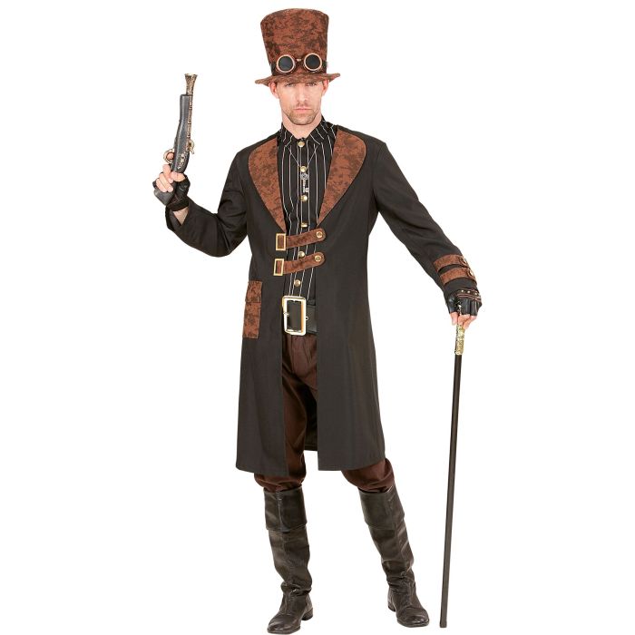 Steampunk kostume med frakke og hat