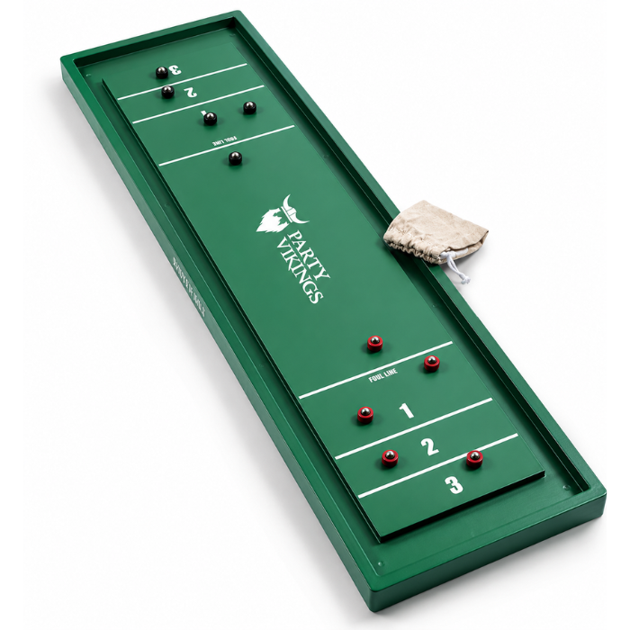 Shuffleboard inkl pose og 10 pucks 122x33 cm PartyVikings