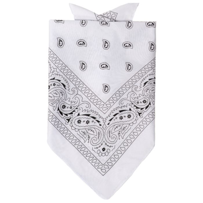 Bandana med traditionelt mønster hvid - onesize