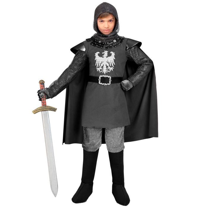 Gråt ridderkostume til drenge