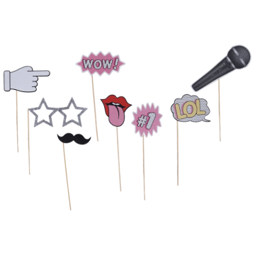 Photo booth disco rekvisitter 10x