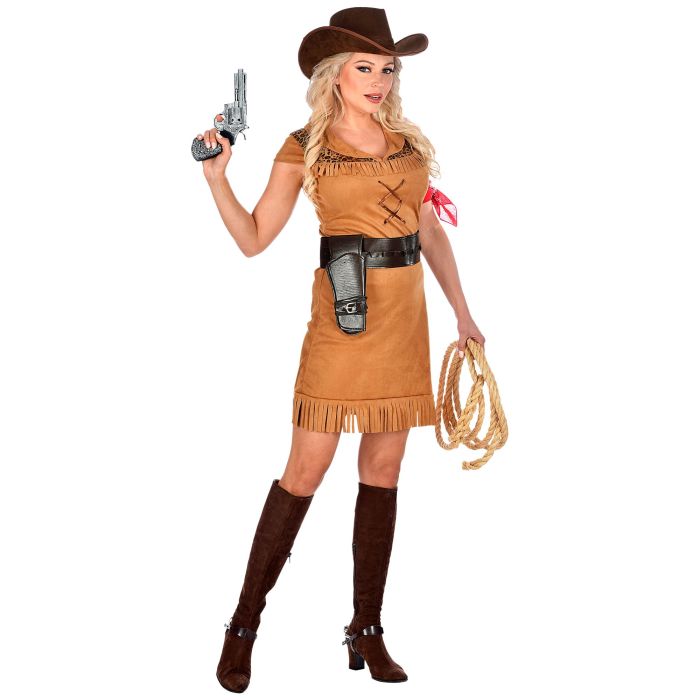 Cowgirl kostume med frynsekjole