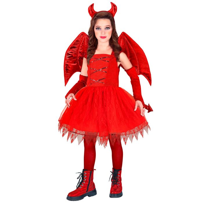 Djævlekostume til piger - 5 dele