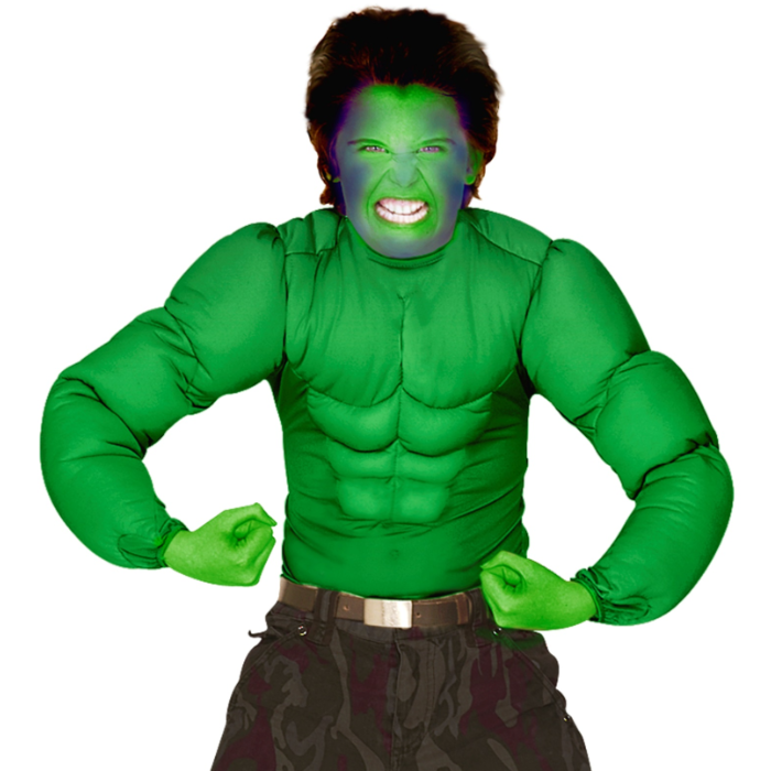 Grøn muskelbluse kostume til børn