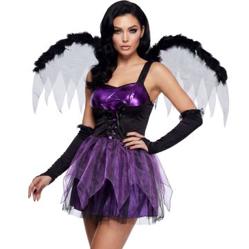 Gothic Fairy kostume med vinger