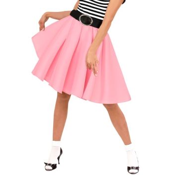 Lyserød rock'n'roll nederdel - Onesize