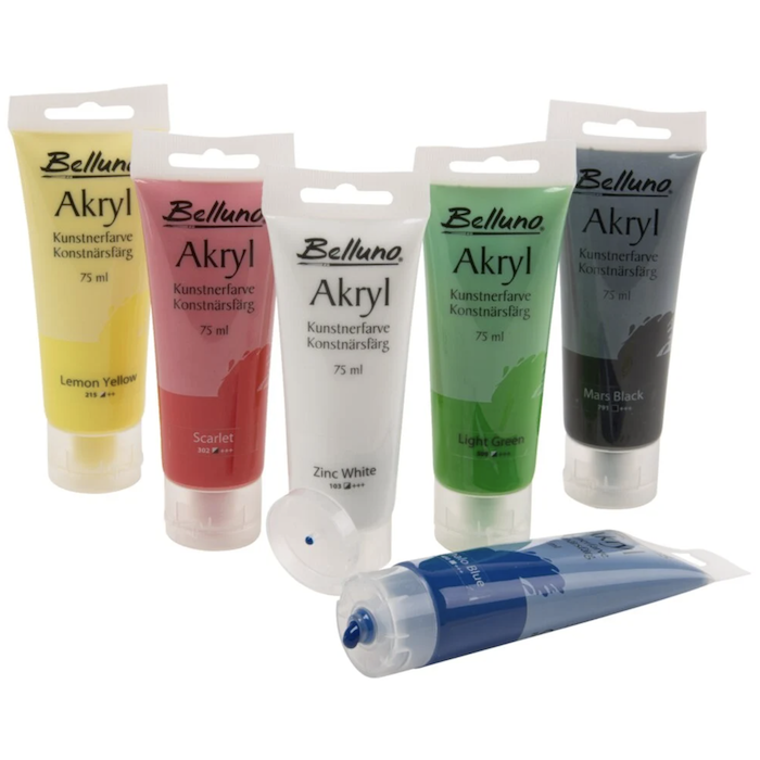 Akrylmaling sæt DIY 6x - 75 ml