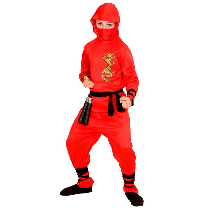 Rød drageninja kostume til drenge
