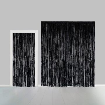 Sort Glimmerforhæng - 100 x 240 cm