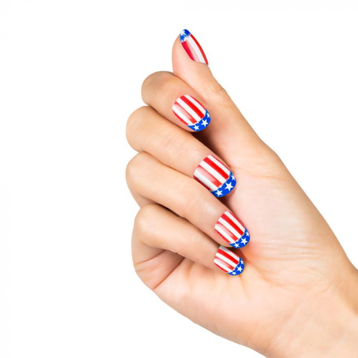 Kunstige negle med USA motiv 24x