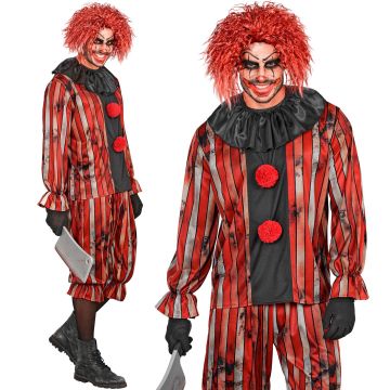 Uhyggelig klovnekostume til herre